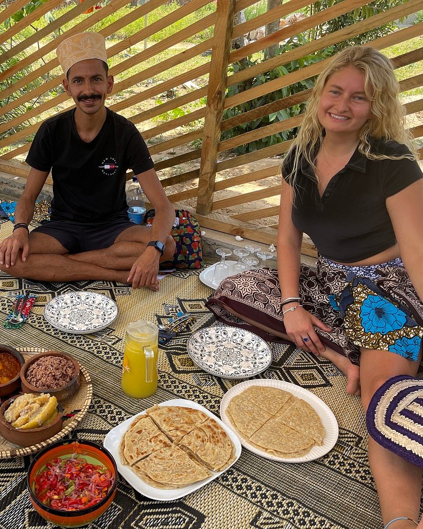 Food tasting session during the local market cooking tour
