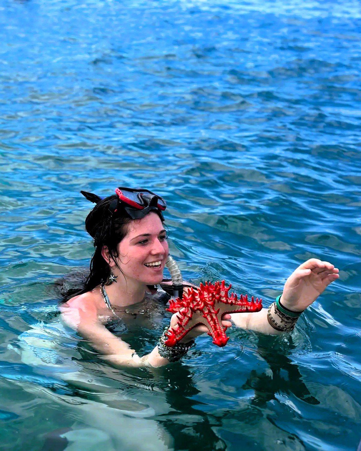 Snorkelers exploring coral reefs around Mnemba Island