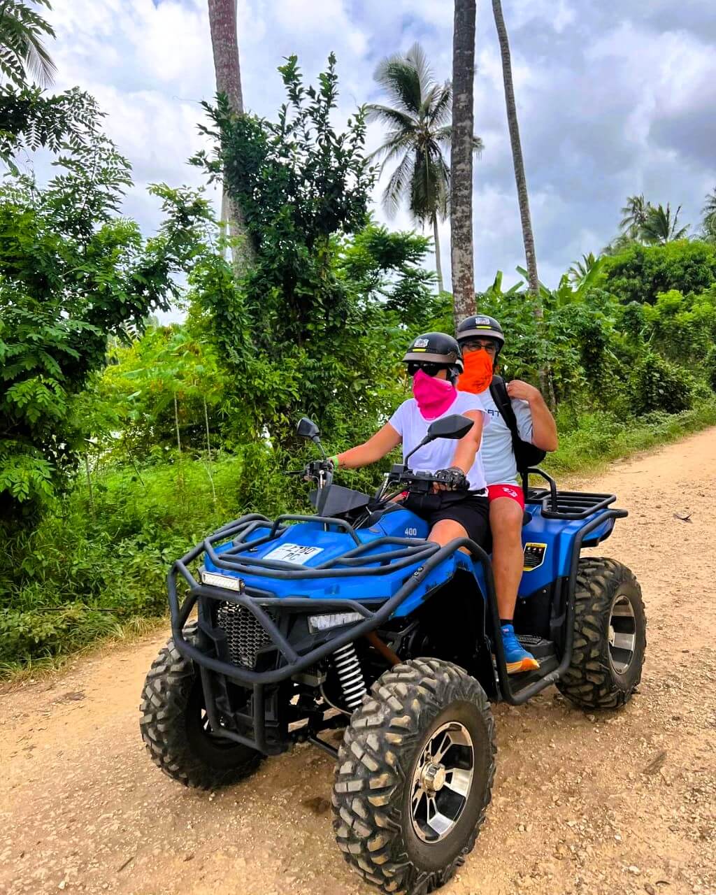 Riding a quad bike through Zanzibar scenery