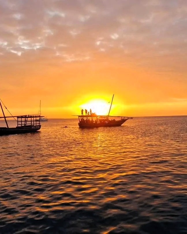 Sunset dhow cruise with coastal views in Zanzibar