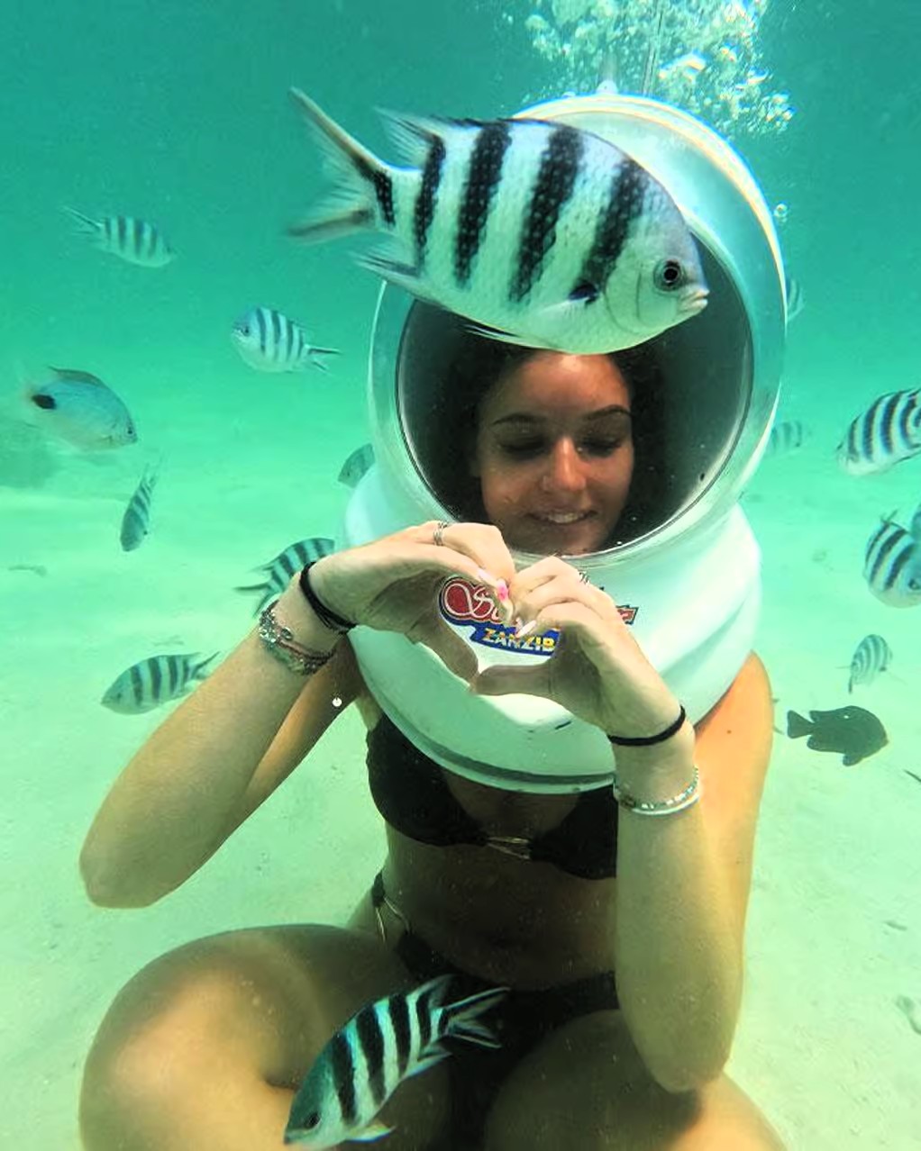 Underwater sea walk adventure on Zanzibar coast